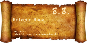 Brieger Bene névjegykártya